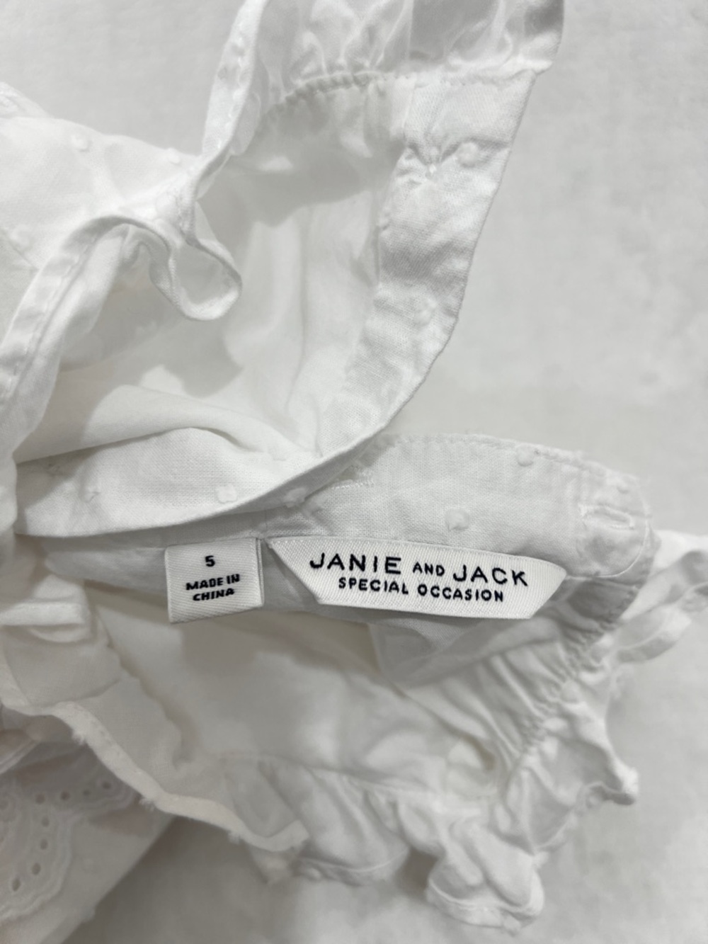 Janie and Jack Pintuck Eyelet Dress Summer Ruffle Detail Size 5 Special Occasion - Picture 14 of 14